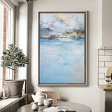 Large Beach Sunset Painting Original Acrylic Blue Ocean Canvas Wall Art