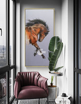 Modern Horse Art Equestrian Painting Contemporary Horse Art Framed Horse Wall Art