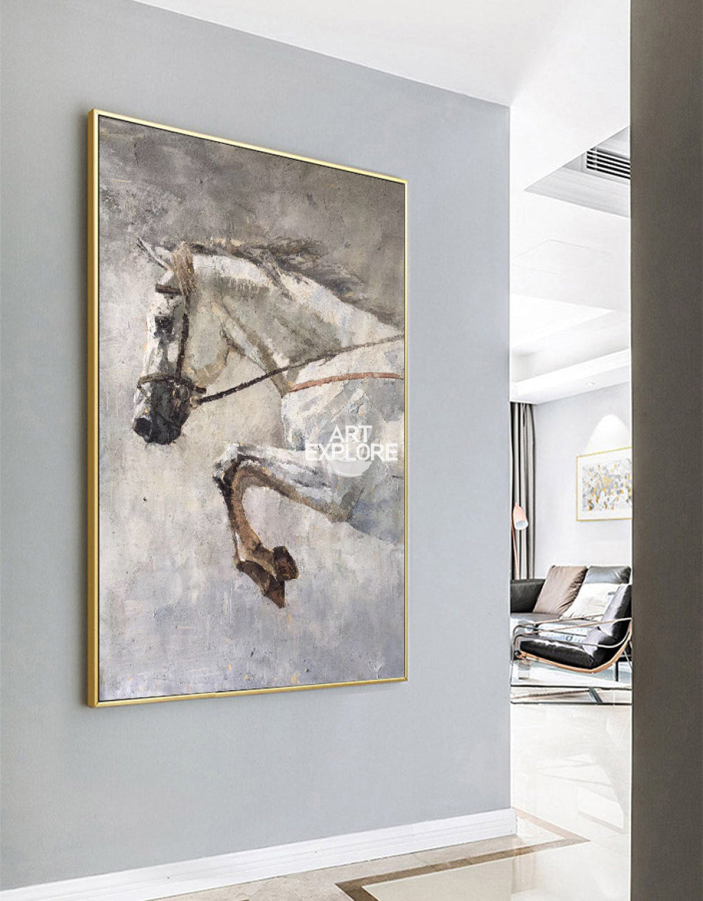 Horse Art Horse Abstract Painting Horse Portrait Painting On Canvas Large Horse Wall Art Equestrian Art