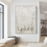 Gray And White Wall Art White Minimalist Painting On Canvas Large Canvas Art