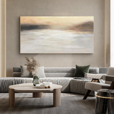 Contemporary Abstract Art Sunrise Canvas Wall Art Modern Abstract Seascape Painting