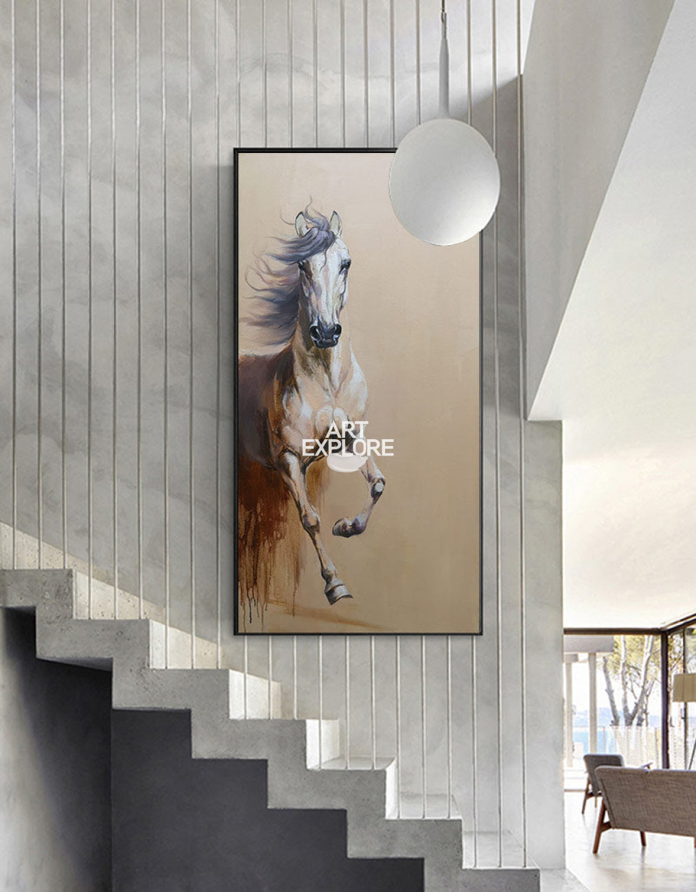Running Horses Painting Equine Art Arabian Horse Art Large Horse Painting