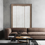 Wabi-sabi Khaki White Canvas Art Large Minimalist Painting Khaki White 3D Textured Acrylic Painting Modern Minimalist Art