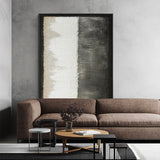 Modern Minimalist Artworks Black Beige Acrylic Painting Wabi-sabi Canvas Wall Art For Sale