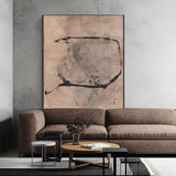 Wabi-sabi Canvas Wall Art Taupe Minimalist Acrylic Painting Large Canvas Art For Livingroom