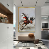 Rich Textured Running Horse Wall Art Modern Horse Textured Canvas Wall Art Horse Acrylic Painting For Sale