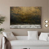 Large Abstract Beach Canvas Painting Impressionist Seascape Paintings Modern Beach Wall Art