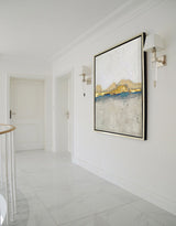 Beige White Gold Canvas Wall Art Large Contemporary Landscape Painting