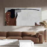 Extra Large Brown Grey Abstract Wall Art, Modern Interior Canvas Wall Art Abstract Acrylic Painting