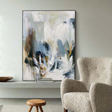 Grey Blue Abstract Original Painting Contemporary Art Living Room Wall Art For Sale