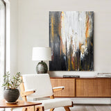 Abstract Black And Gold Canvas Painting Large Original Acrylic Abstract Canvas Art Modern Abstract Painting