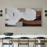 Brown Grey Abstract Art, Japandi Canvas Wall Art Large Abstract Acrylic Painting For Sale