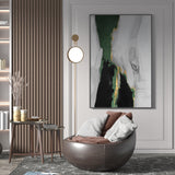 Large Green And Gold Abstract Wall Art Framed Abstract Art Green Abstract Painting Impressionism Abstract