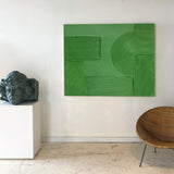 Luxury Green Abstract Art Minimalist Painting Abstract Acrylic Wall Art Painting For Livingroom