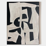 Black And White Canvas Painting Oversized Artwork Framed Minimalist Abstract Canvas Art For Livingroom