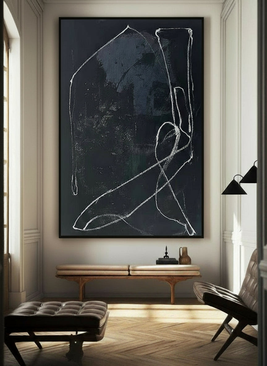 Black Textured Minimalist Art Rich Textured Wall Art Minimalist Painting Large Canvas Wall Art