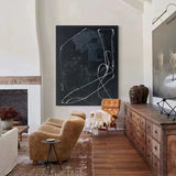 Minimalist Art Black Abstract Wall Art Minimalist Painting Large Canvas Wall Art | Artexplore