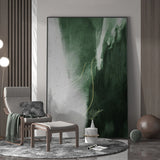 Green Canvas Painting Acrylic Large Vertical Green Wall Art Canvas Abstract Wall Art For Living Room