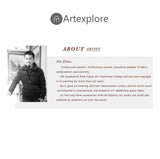 40 x 40 Blue And Yellow Abstract Wall Art Square Modern Abstract Painting