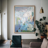 Large Original Abstract Blue And Green Wall Art Textured Modern Abstract Painting