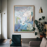 Large Original Abstract Blue And Green Wall Art Textured Modern Abstract Painting