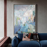 Large Original Abstract Blue And Green Wall Art Textured Modern Abstract Painting