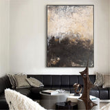 Vertical Gold And Brown Abstract Art Huge Wall Art Oversized Canvas Art