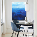 Blue Ocean Painting On Canvas Contemporary Ocean Art Impressionist Ocean Painting
