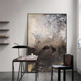 Brown Abstract Art Modern Abstract Extra Large Vertical Wall Art Framed