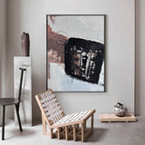 Large Grey Abstract Acrylic Painting Grey Black Abstract Canvas Wall Art Grey Abstract Art For Livingroom