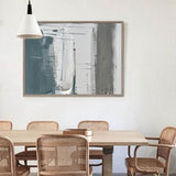 Large Abstract Painting Large Grey Abstract Painting White Texture Art Blue Minimalist Abstract Art