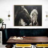 Large Running Horses Canvas Art Wild Horse Wall Art Black And White Horse Oil Painting For Sale