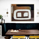 Modern Brown Abstract Wall Art Large Japandi Interior Canvas Art Horizontal Wall Art For Sale