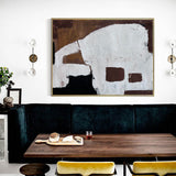 Modern Brown Abstract Wall Art, Large Brown Abstract Art Acrylic Painting, Livingroom Canvas Wall Art