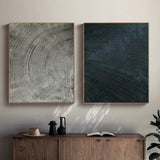 Modern Minimalist Art Texture Art 2 Pieces Black Grey Painting Circular Line Canvas Painting