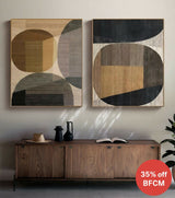 Wabi-sabi Brown Minimalist Set Of Two Wall Art Khaki Minimalist Canvas Art Large Minimalist Painitng For Sale