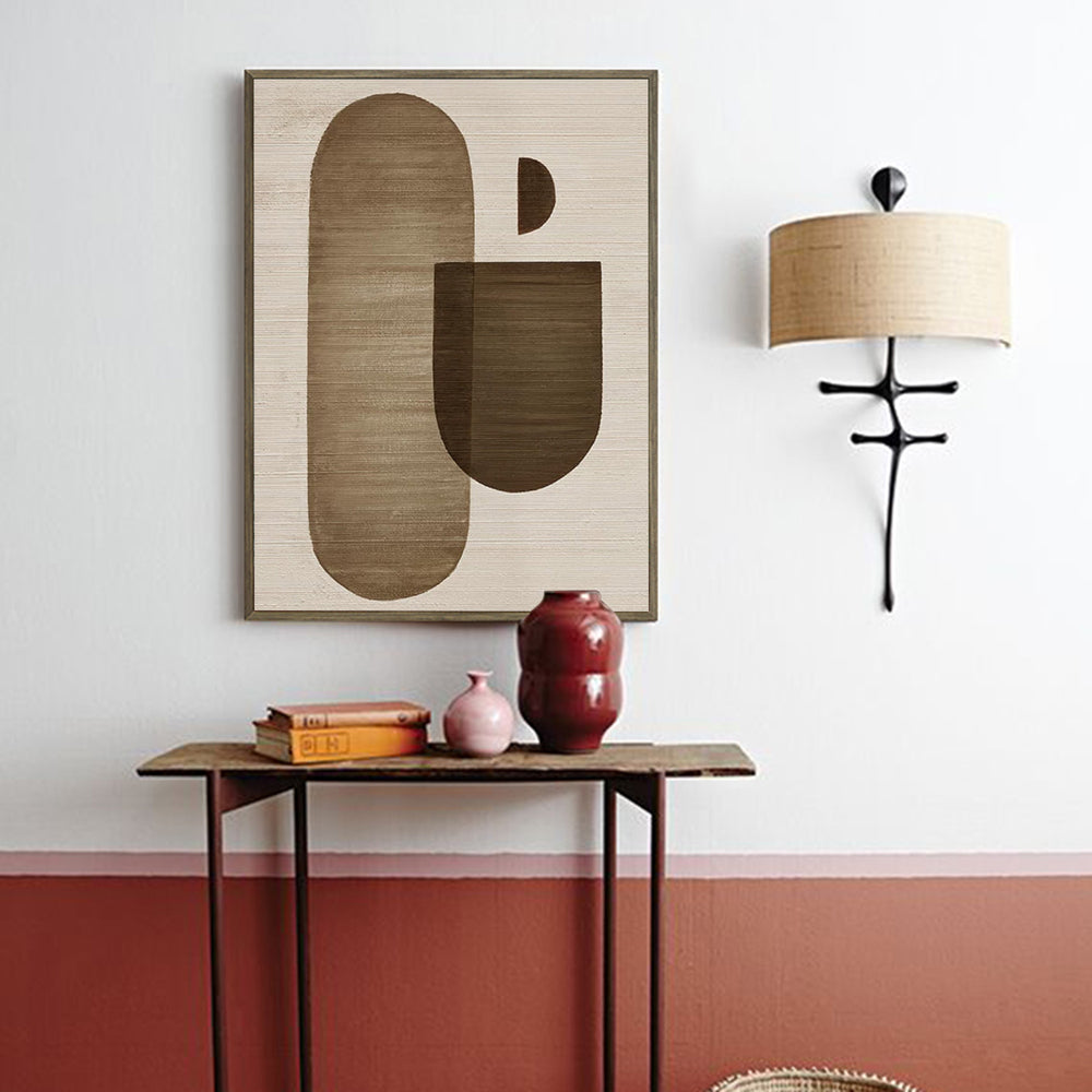 Wabi-sabi Minimalist Painting Brown And Beige Minimalist Art Large Canvas Wall Art For Living Room