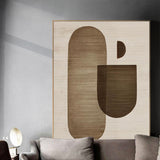Wabi-sabi Minimalist Painting Brown And Beige Minimalist Art Large Canvas Wall Art For Living Room