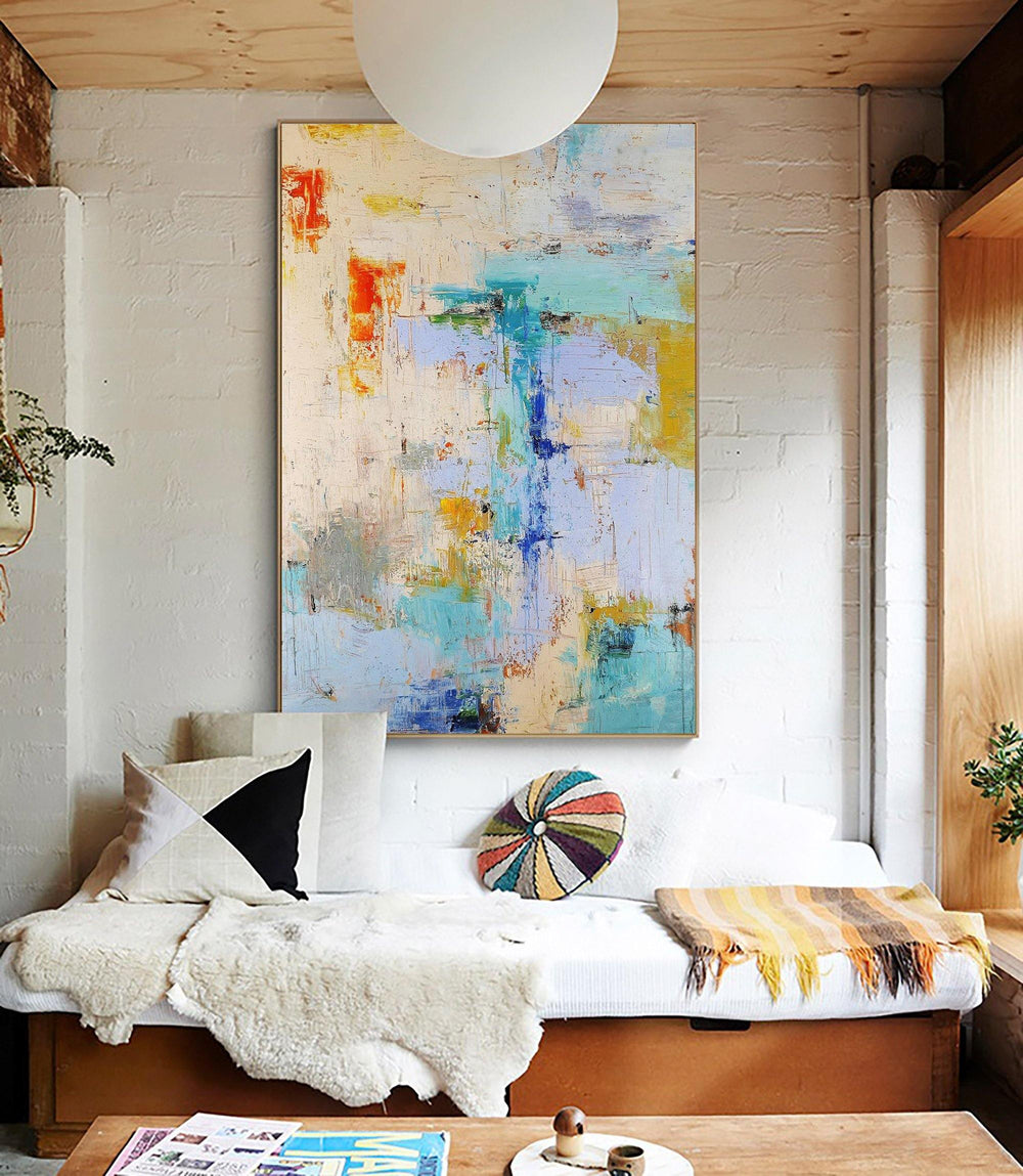 Bright Abstract Art Extra Large Colorful Abstract Painting For Sale