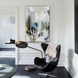 Grey Blue Abstract Original Painting Contemporary Art Living Room Wall Art For Sale