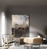 Brown Abstract Art Modern Abstract Extra Large Vertical Wall Art Framed