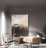 Vertical Gold And Brown Abstract Art Huge Wall Art Oversized Canvas Art