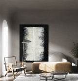 Black And White Minimalist Artworks Acrylic Painting Japandi Livingroom Canvas Wall Art For Sale