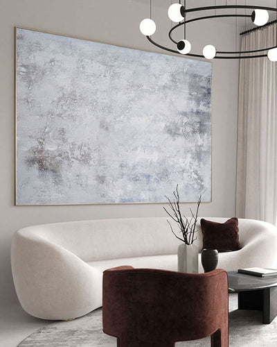Modern White Minimalist Art Artwork For Large Walls Gray And White Wall Art