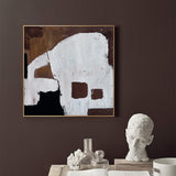 Brown Abstract Wall Art Brown Canvas Art Minimalist Painting Brown and White Minimalist Art Interior Wall Art