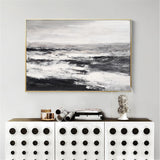 Black And White Beach Wall Art Abstract Ocean Art Beach Scene Painting