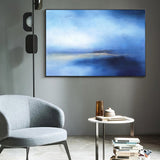 Large Blue Ocean Abstract Painting On Canvas Original Impressionist Ocean Painting