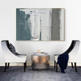Large Abstract Painting Large Grey Abstract Painting White Texture Art Blue Minimalist Abstract Art
