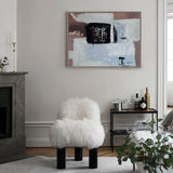 Large Grey Pink Abstract Art Painting, Acrylic Canvas Wall Art, Modern Grey Abstract Canvas Art