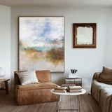 Vertical Beach Canvas Art Large Coastal Wall Art Modern Abstract Painting